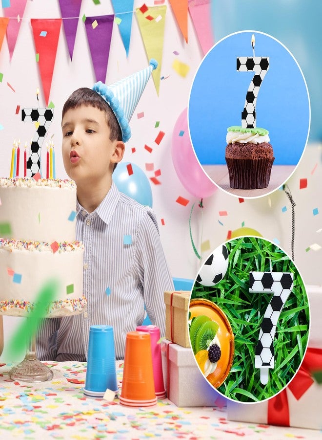 Conelist Soccer Number 7 Candles Soccer Ball Birthday Candles Cake Topper Decorations for Kids Adults Numeral Anniversary Celebrations Supplies - Image 5